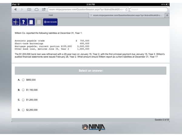 NINJA MCQ: CPA Exam Review Questions + Adaptive Learning